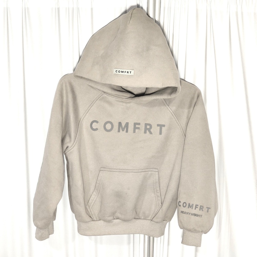Comfrt Tranquil Youth Unisex Gray Heavyweight Fleece Oversized Hoodie Pullover